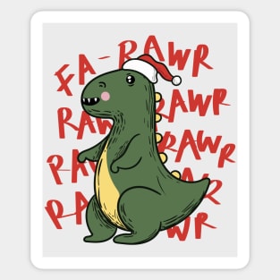 Cute Christmas T-Rex // Fa Rawr Rawr Rawr Rawr Sticker